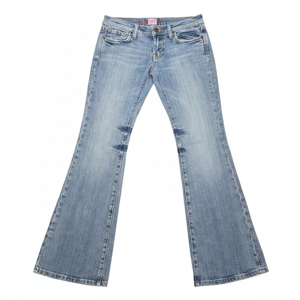 American Republic Womens 26 Low Rise Flare Jeans Light Wash Y2K Boho Denim 32x32